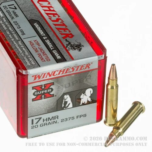 1000 Rounds of .17HMR Ammo by Winchester Super-X - 20gr XTP