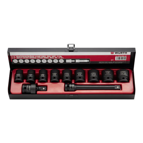 1/2″ Impact Socket Short Set – 11 pieces