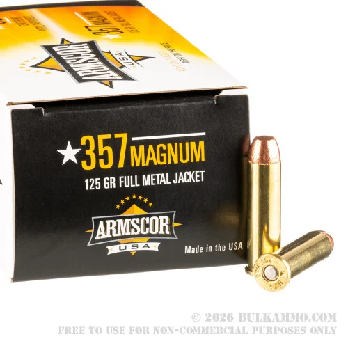 1000 Rounds of .357 Mag Ammo by Armscor USA - 125gr FMJ