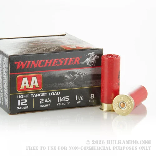 25 Rounds of 12ga Ammo by Winchester -#8 Shot