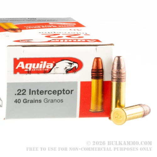 500 Rounds of .22 LR Ammo by Aguila Interceptor - 40gr CPSP