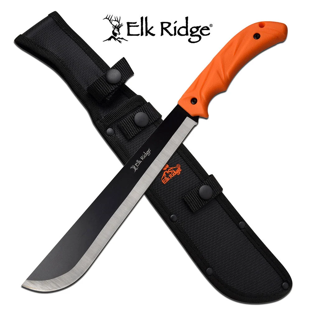 14.5″ Elk Ridge Outdoor Orange Rubber Handle Machete Knife ER-MHT001OR
