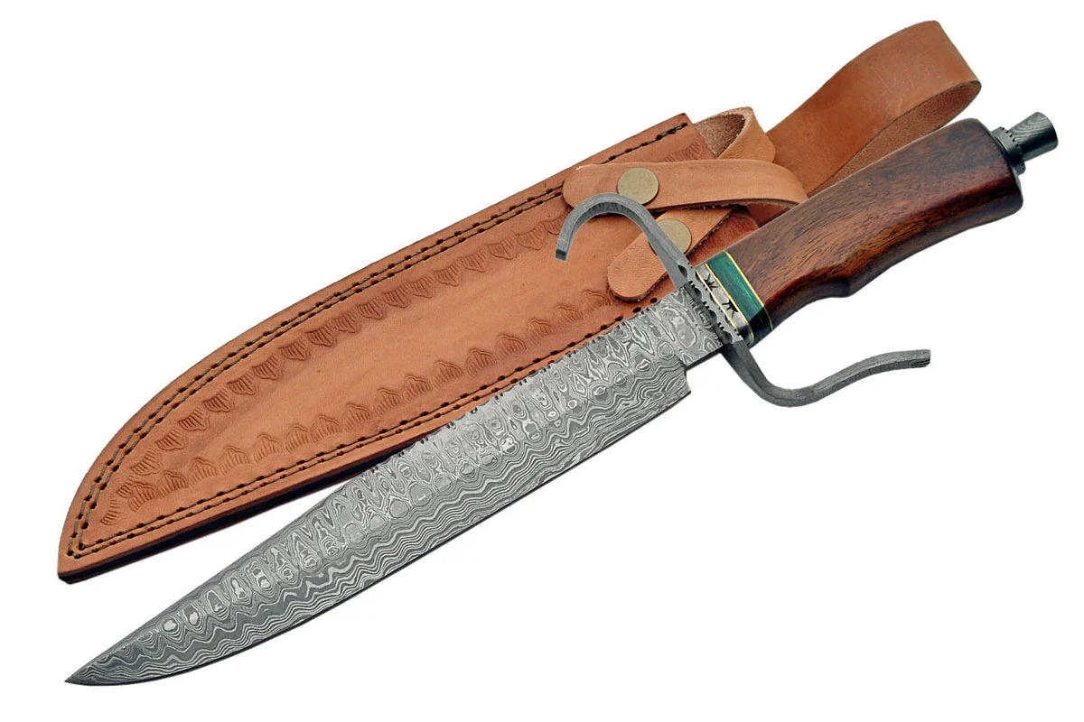 16″ Damascus Hand Forged Bowie Knife