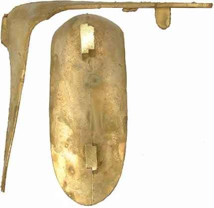 1746 Brown Bess Buttplate, wax cast brassOverall length 5-1/4", width 2-3/32", comb 5-7/8"