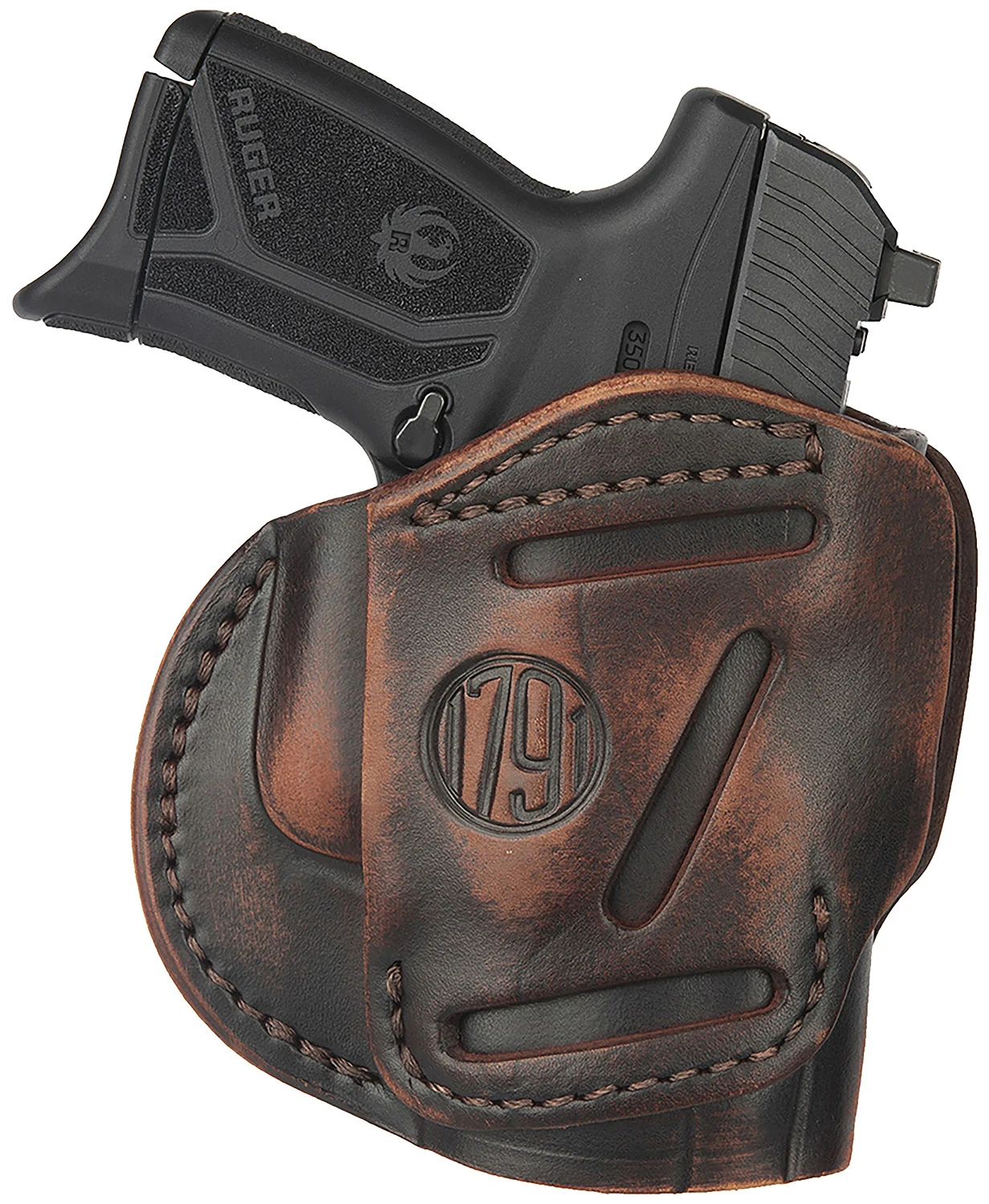 1791 Gunleather 3WH4VTGA 3-WayIWB/OWB Size 04 Vintage Leather Belt Loop Fits Springfield XD Fits Walther PPS Fits Springfield XDS Fits Taurus G2C Ambidextrous Hand