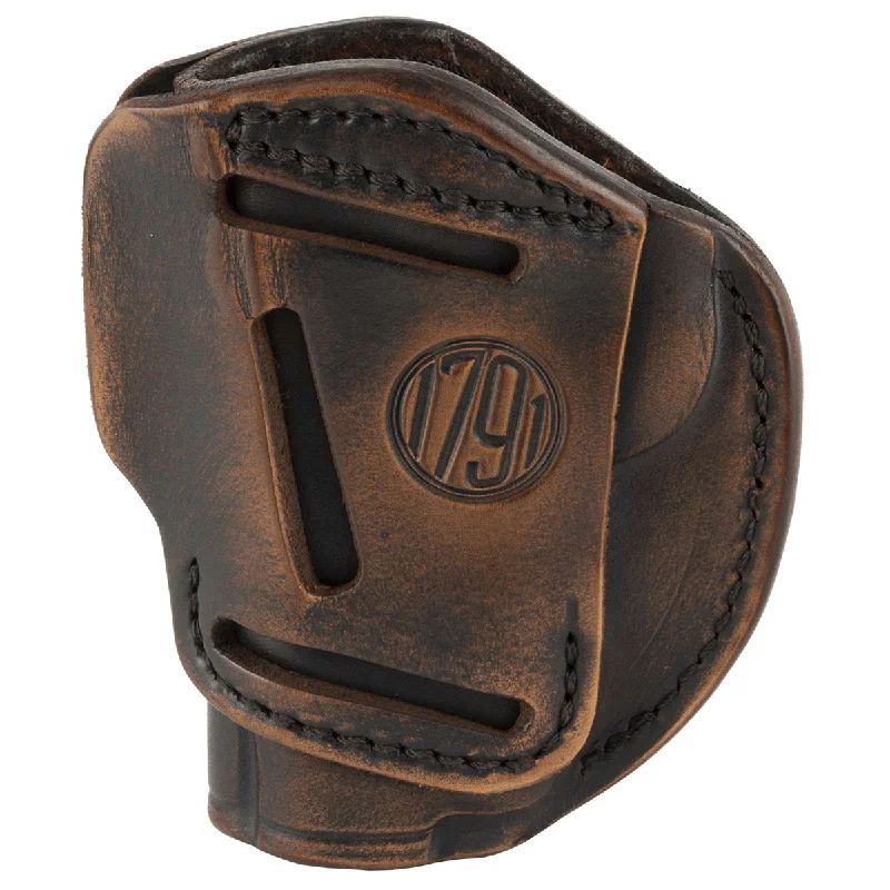 1791 Gunleather 4WH4VTGR 4-Way IWB/OWB 04 Vintage Leather Belt Clip Compatible w/Springfield XDS/Springfield XD/Glock 26/S&W M&P Shield Plus