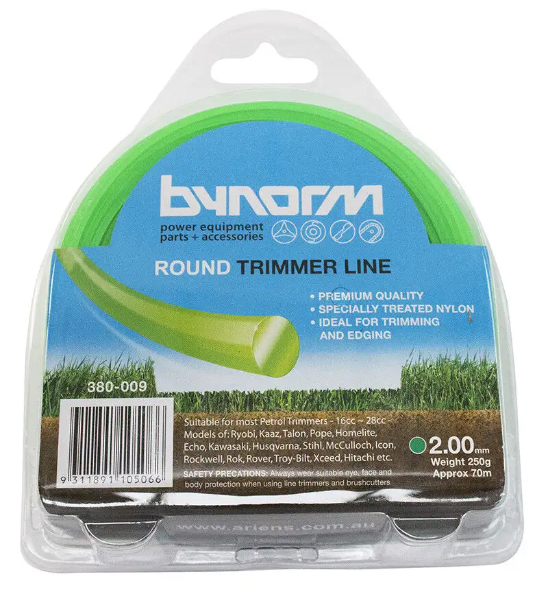 Bynorm Round Whipper Snipper Cord Green 2.00mm 250g