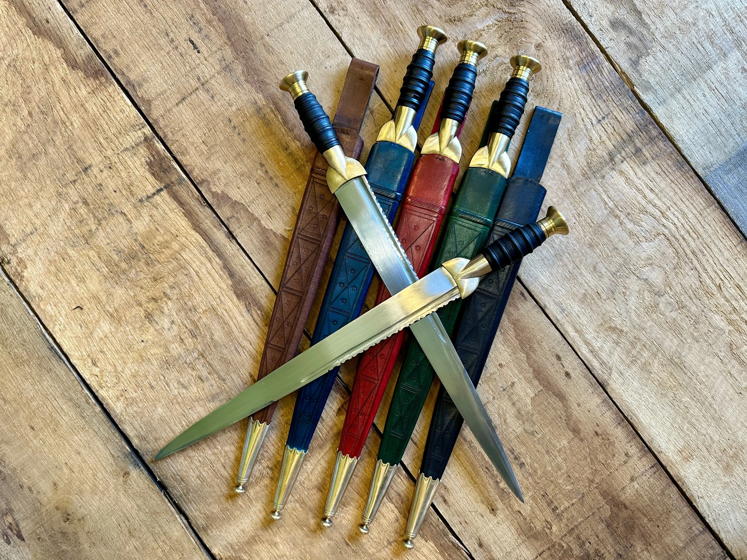 18thC Long Brass and Wood Dirk