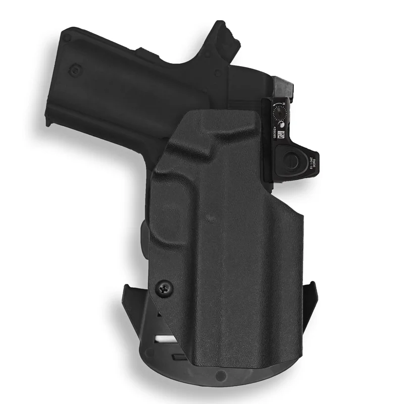 1911 3.25″ Defender 45ACP with Rail Only Red Dot Optic Cut OWB Holster