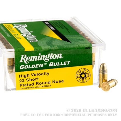 100 Rounds of .22 Short Ammo by Remington - 29gr PRN