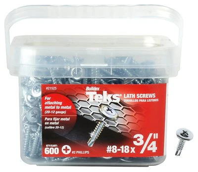 Teks 21525 #8×3/4 Phillips Drive Pan Head Zinc Steel Specialty Screws, 600/Box
