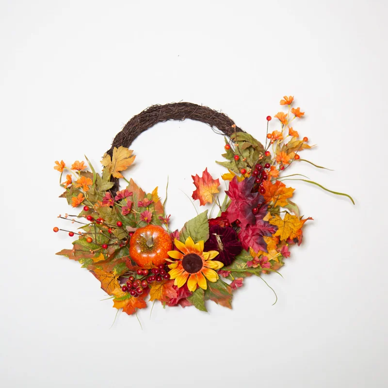 22′ Wreath with Sunflowers and Pumpkins
