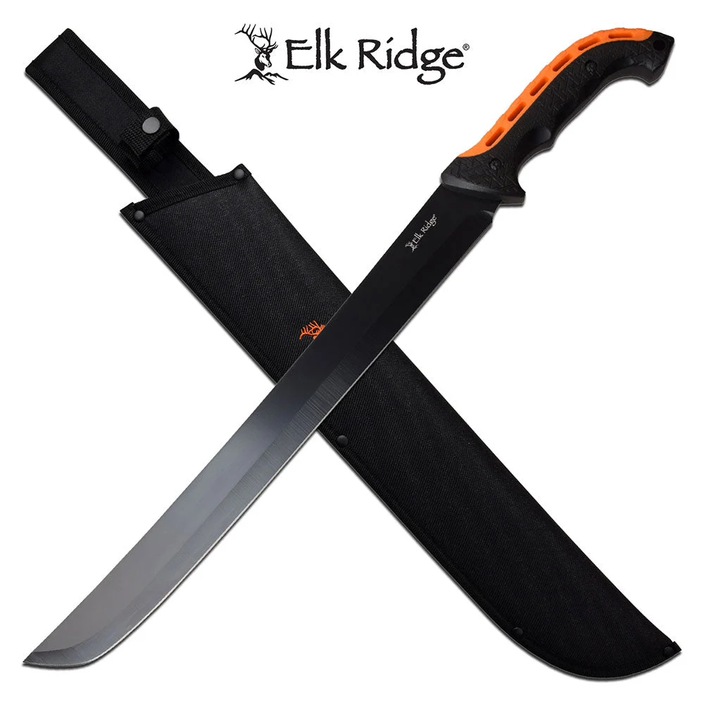 23.25″ Elk Ridge Black & Orange Fixed Blade Machete