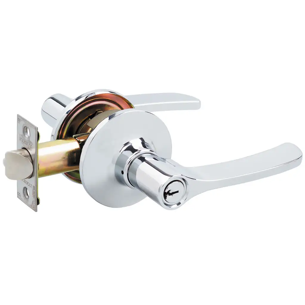 Lockwood Symmetry Tubular Latch Lever Entrance Set Chrome Plated