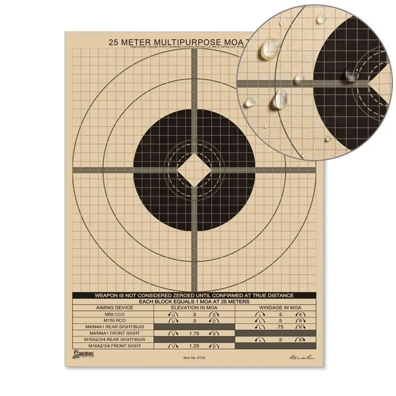 25 Meter Multipurpose Zeroing Target – MOA Adjustment