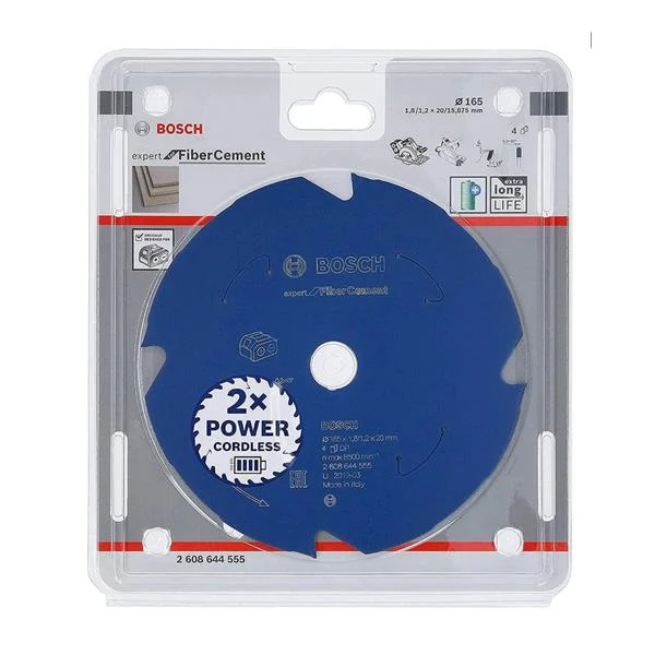 BoschExpert For Fibre Cement Circular Saw Blade For Cordless Saws 165X1.8/1.2X20 T4
