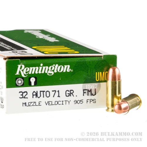 500 Rounds of .32 ACP Ammo by Remington - 71gr FMJ