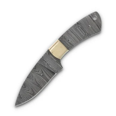 3.5 Inch Damascus Drop Point Blade Blank Full Tang for Custom Knives BL143D
