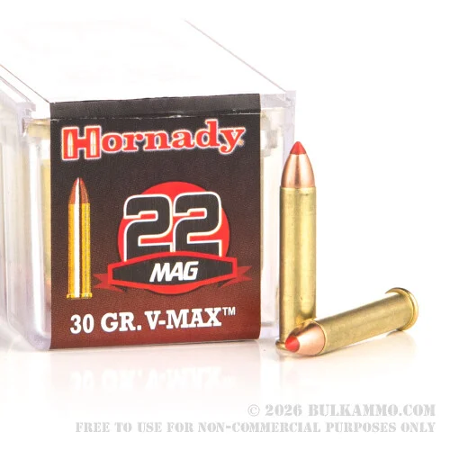 500Rounds of .22 WMR Ammo by Hornady - 30gr V-Max