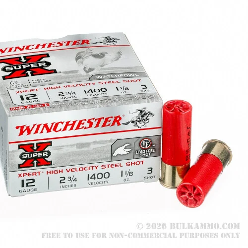 25 Rounds of 12ga 2-3/4" Ammo by Winchester Super-X XPERT -#3 Steel Shot