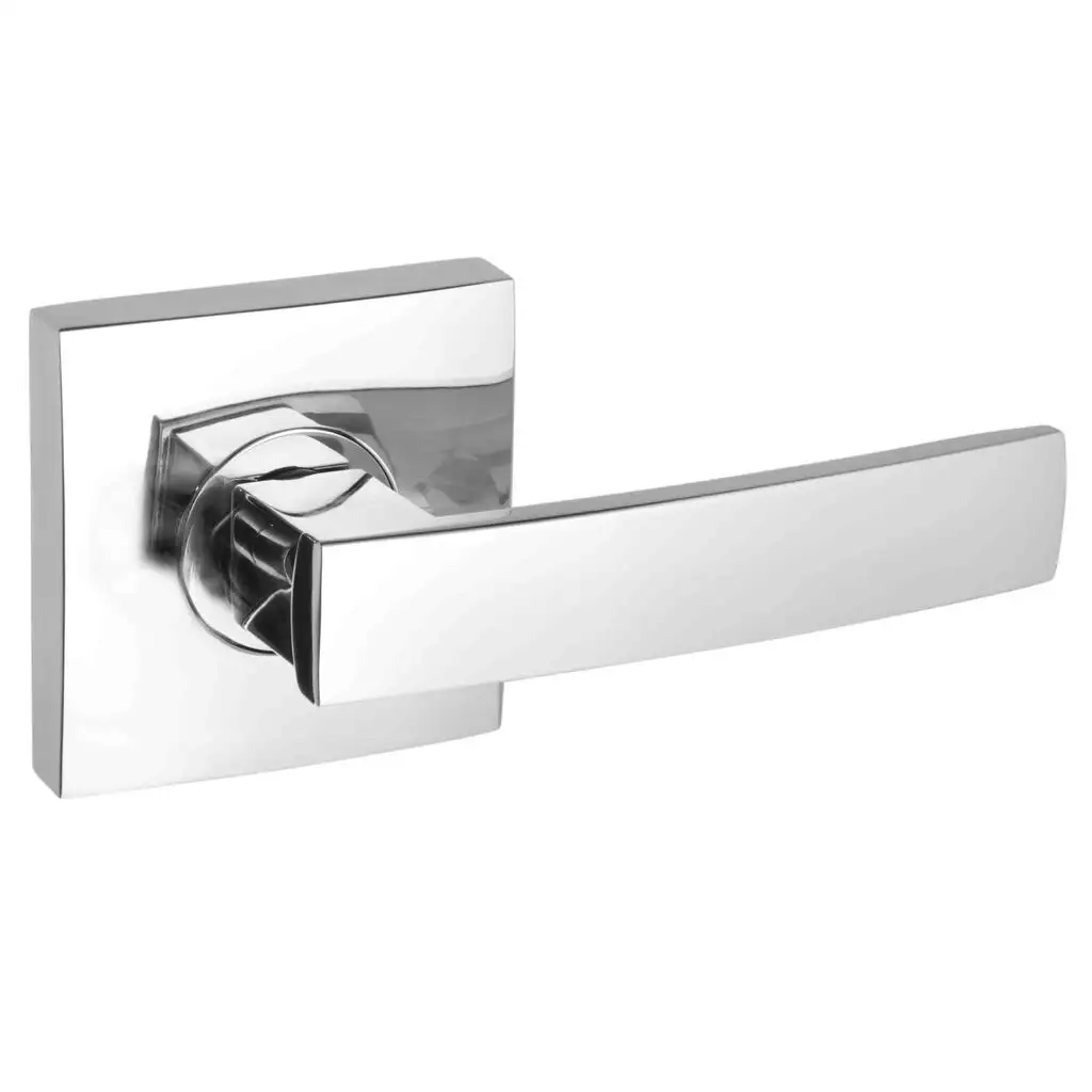 Gainsborough Angular Leverset with Latch Square Passage Bright Chrome