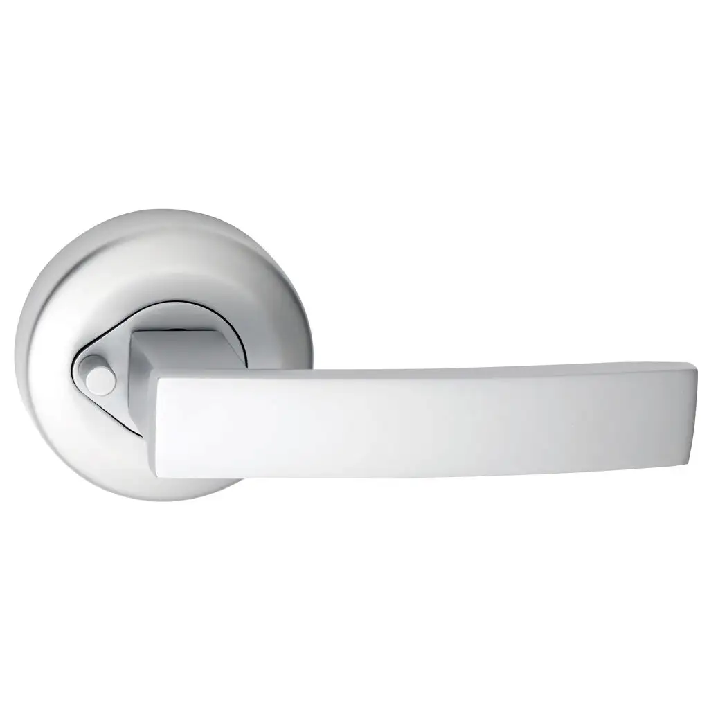 Gainsborough Neue Angular Privacy Lever Set in Satin Chrome