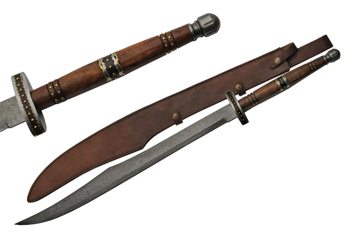 36.5″ Scimitar Wood Damascus Steel Antique Sword