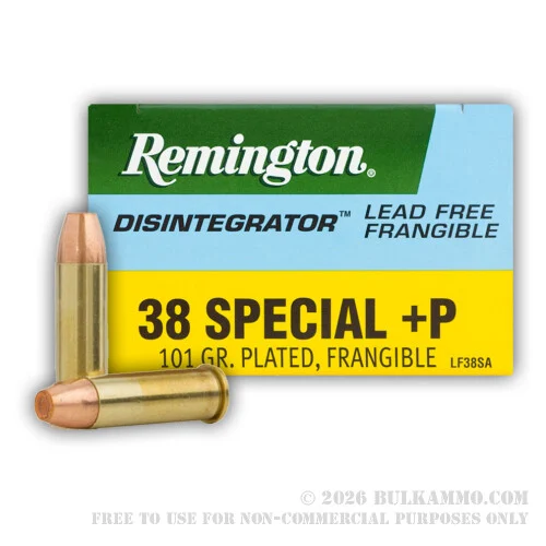500Rounds of .38 Spl Ammo by Remington - 100gr PF Disintegrator