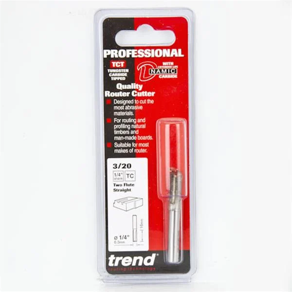 TrendTwo flute cutter 6.3mm diameter – 3/20X1/4TC