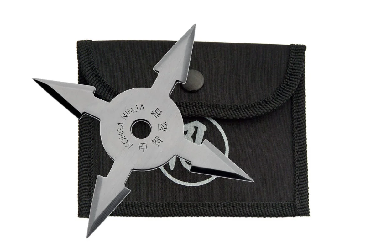 4″ Four Point Silver Throwing Star For Sale