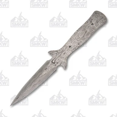 4 Inch Damascus Dagger Blade Blank Boot Knife Full Tang for Custom Knives BL131D