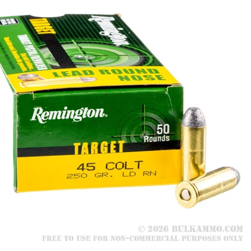 500Rounds of .45 Long-Colt Ammo by Remington - 250gr LRN