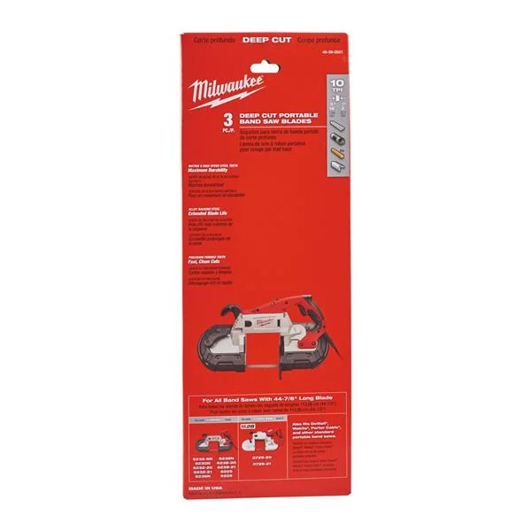Milwaukee(3.Pk) Deep Cut Bandsaw Blades (1140 x 12mm, 10_TPI) – 48390501