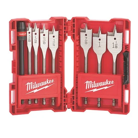 Milwaukee 8 Piece Flat Boring Bit Set