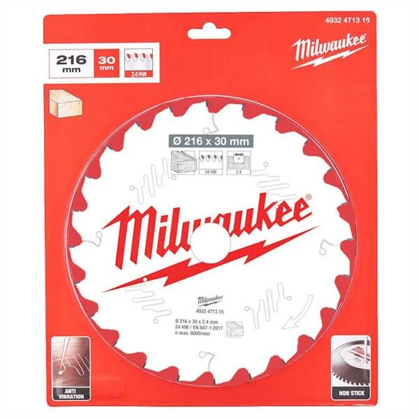 MilwaukeeCircular Saw Blades For Mitre Saws – CSB MS W 216 x 30 x 2.4 X 24ATB NEG – 4932471315