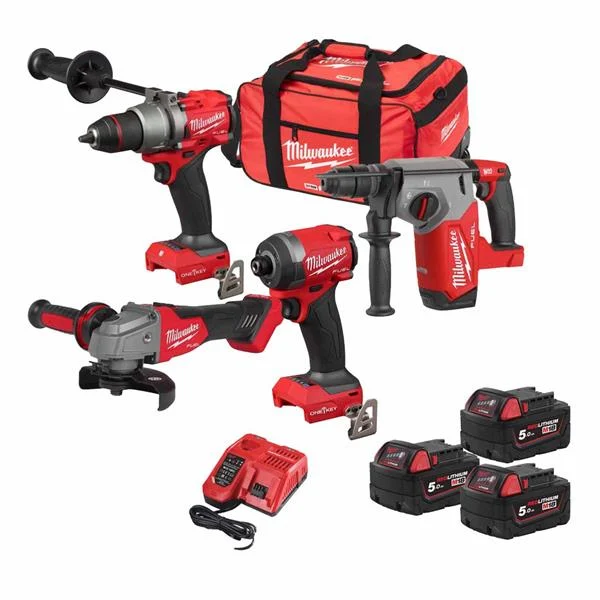MilwaukeeM18ONEPP4A3-503B – 18v FUEL ONE-KEY – Tool Kit with 3×5.0Ah BattS – 4pcs – 4933499430
