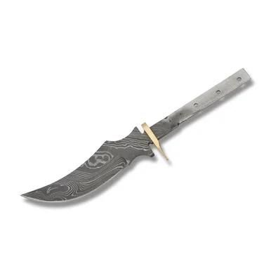 5.5in Damascus Upswept Skinner Fixed Blade Blank BL107