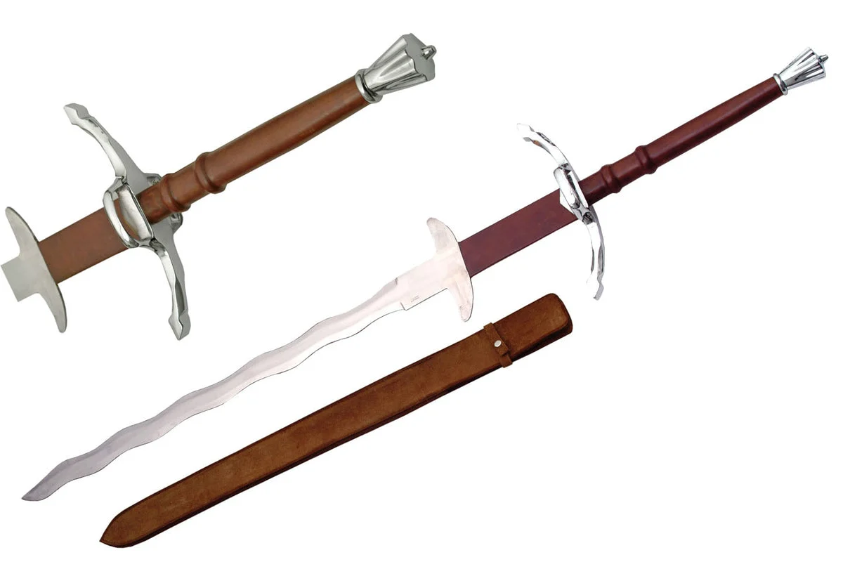 50″ Custom Handmade Medieval Flamberge Sword