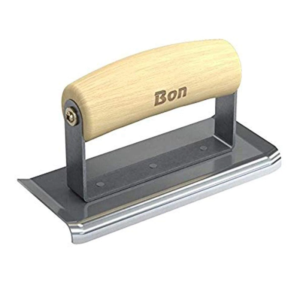 Bon 12-470 Curved End Edger – Stainless Steel 6-in. X 2 1/2-in. – 1/4-in. Radius X 3/8-in. Lip Wood Handle