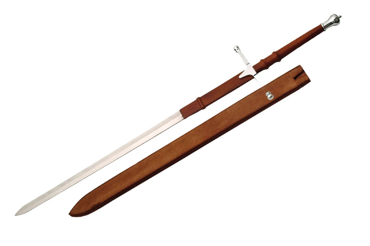 52″ Chrome William Wallace Greatsword w/ Sheath