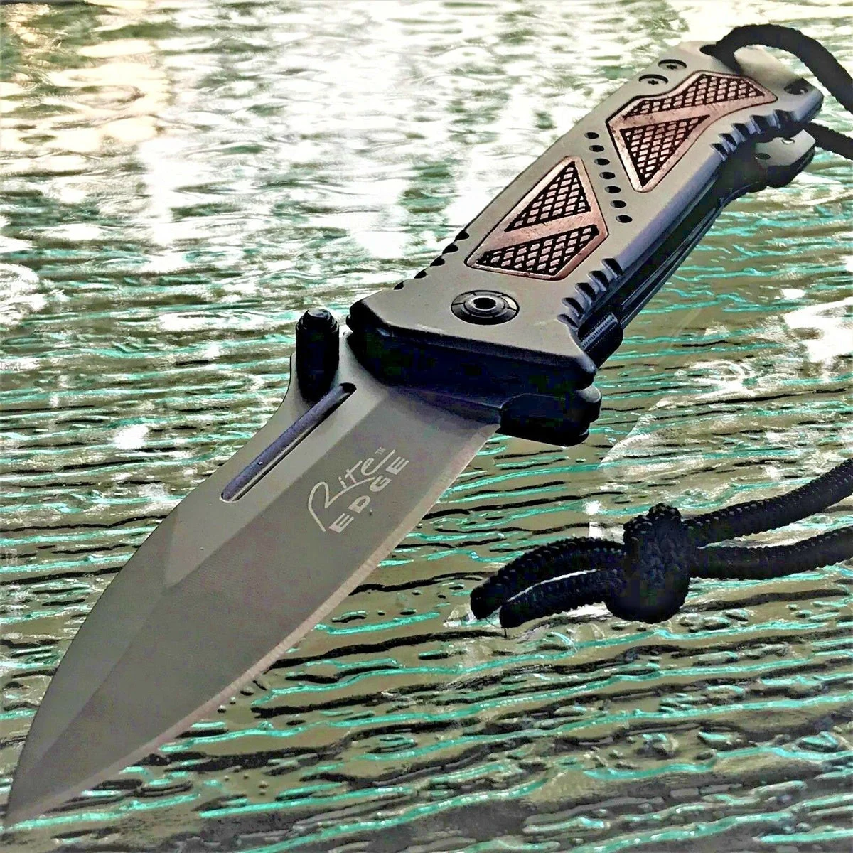 8.5″ Rite Edge Military G-10 Spring Assisted Tactical Pocket Knife