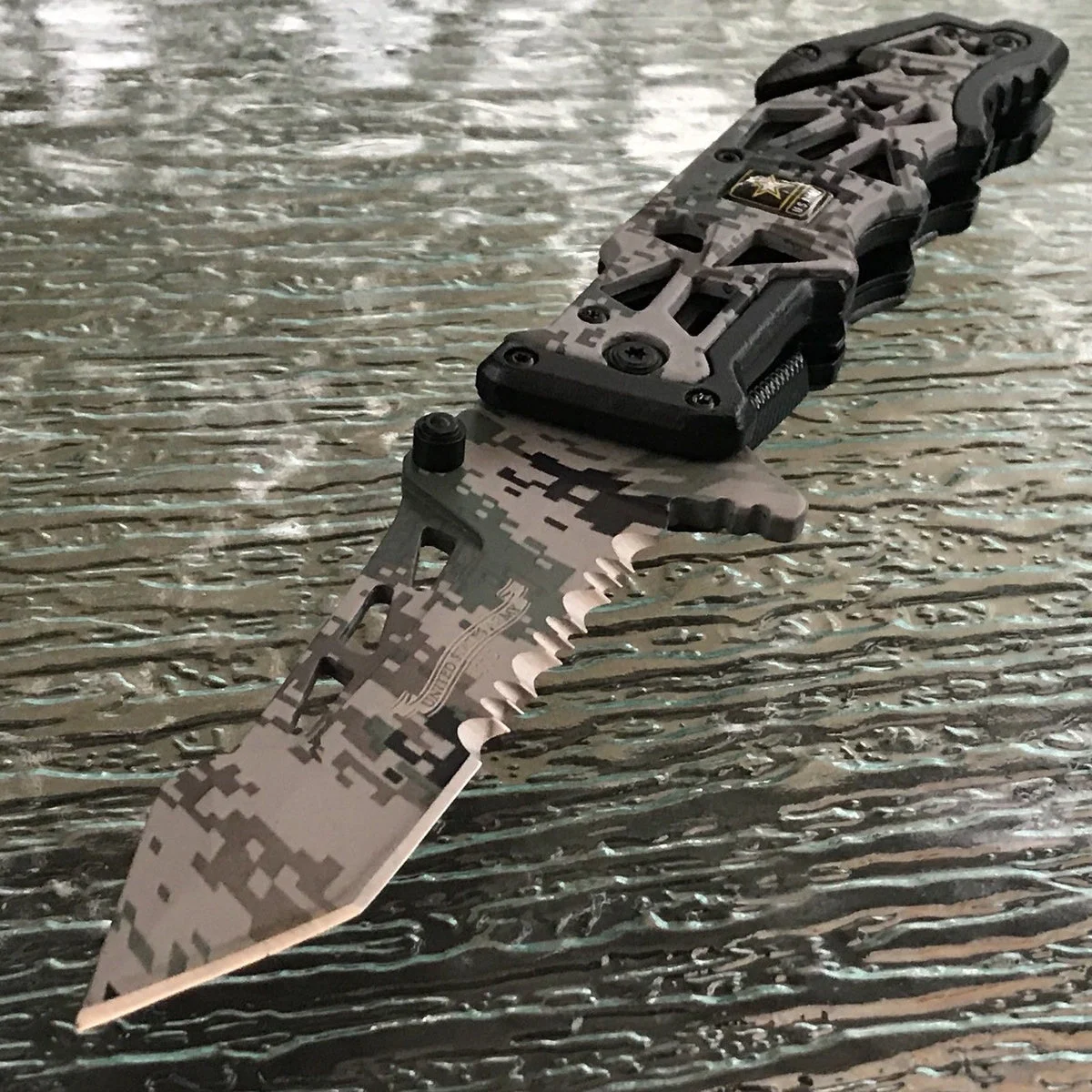 Official US Army Spring Assisted Military Tactical Tanto Pocket Knife