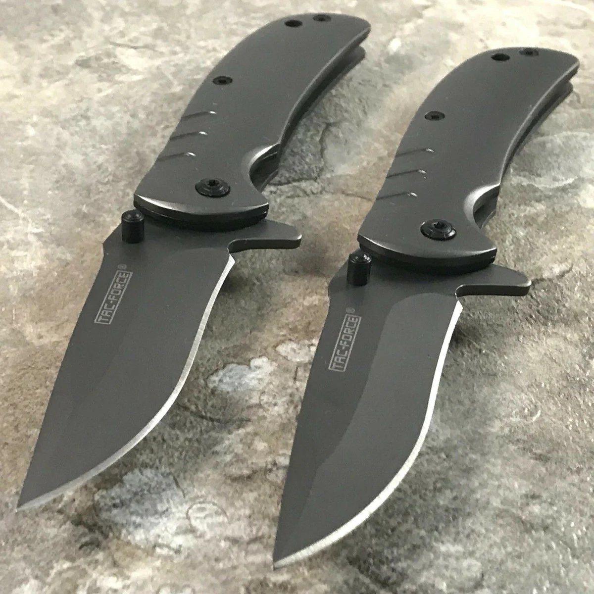 TWO 6.5″ TAC FORCE SPRING ASSISTED TACTICAL FOLDING KNIFE Blade Pocket Open