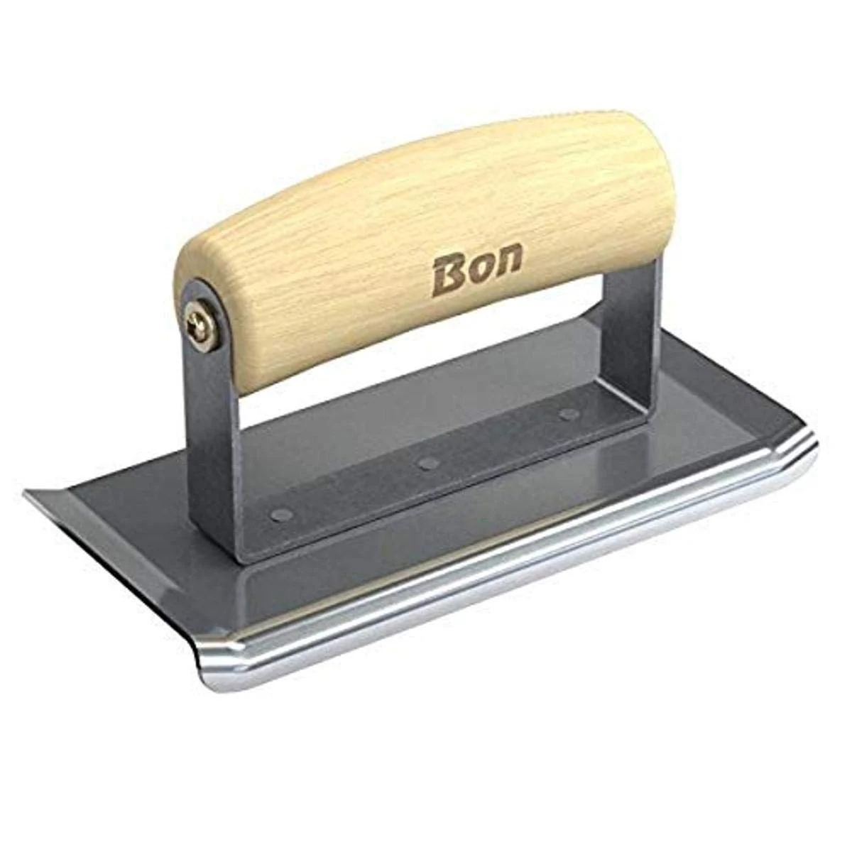 Bon 12-469 Curved End Edger – Stainless Steel 6-in. X 3-in. – 1/4-in. Radius X 3/8-in. Lip Wood Handle