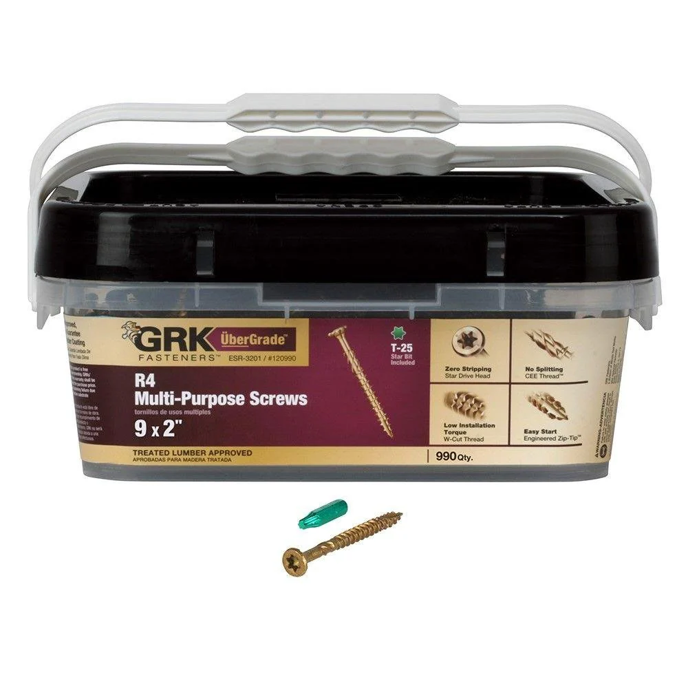 GRK 120990 #9×2 Star Drive Bugle Head Climatek Steel Construction Screws, 990/Box
