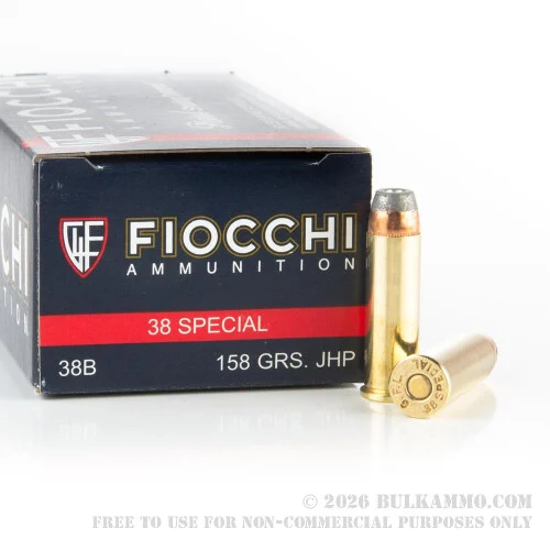 1000 Rounds of .38 Spl Ammo by Fiocchi - 158Grain JHP