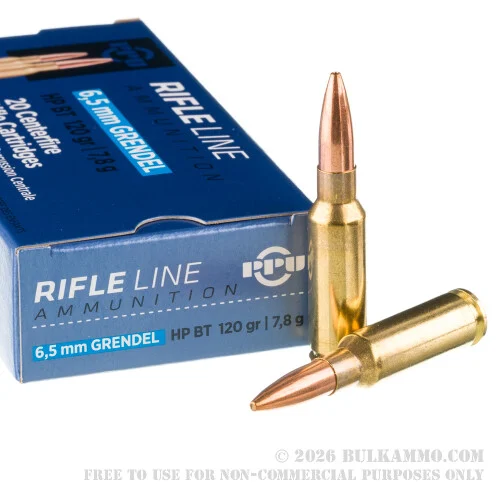 20 Rounds of 6.5mm GrendelAmmo by Prvi Partizan - 120gr HPBT