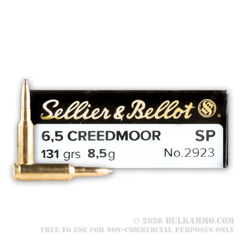 500 Rounds of 6.5 Creedmoor Ammo by Sellier & Bellot - 131gr SP