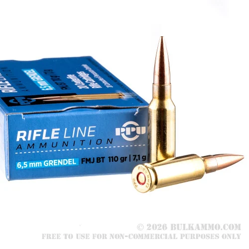 20 Rounds of 6.5mm GrendelAmmo by Prvi Partizan - 110gr FMJBT