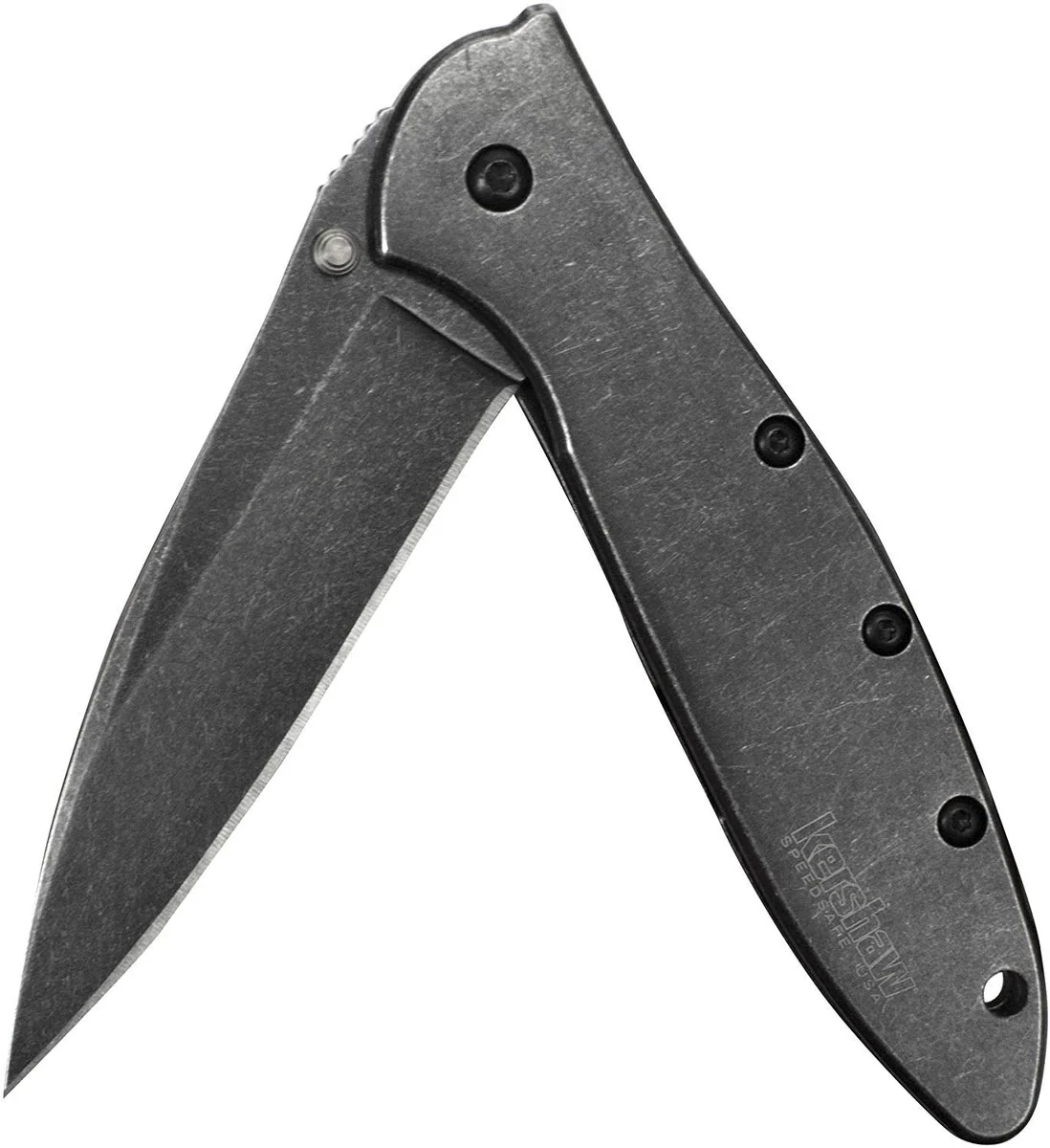 7.0″ Assisted Kershaw Leek Tactical Blackwash Pocket Knife 1660BLKW